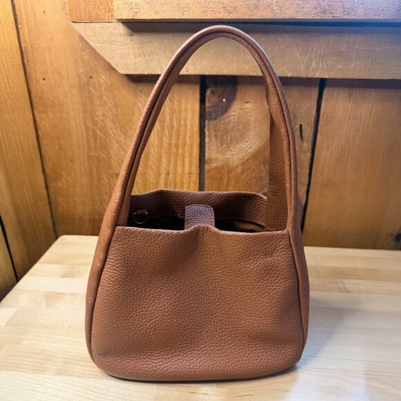 Italian Leather Mini Bow Bag (Cognac) - Picture 12 of 13